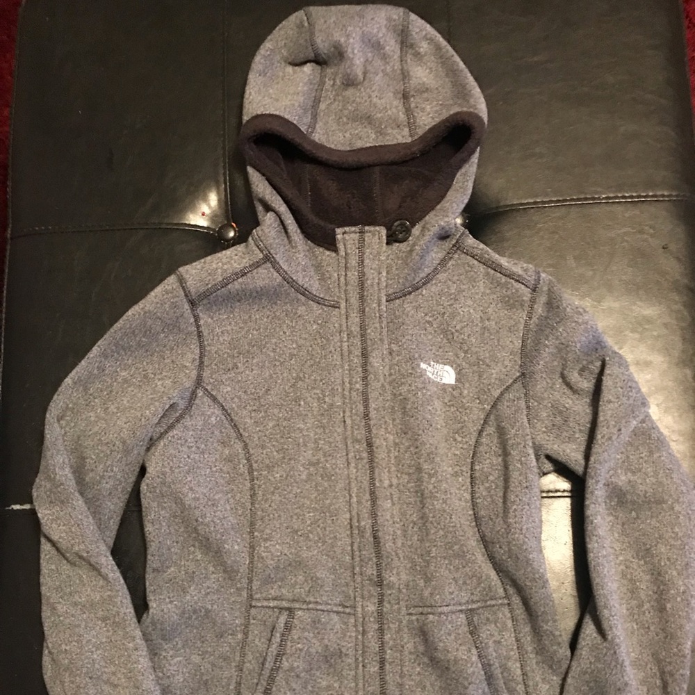 Grey Northface jacket.